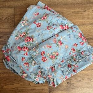 Vintage Ralph Lauren Shelter Island Blue Floral Twin 2 Piece Sheet Set EUC